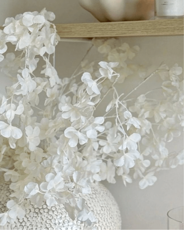 Artificial White Blossom Stems - Set of Three