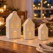 White Ceramic LED Light Up Dutch Christmas House