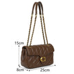 Quilted Chain Shoulder Bag with Flap Closure