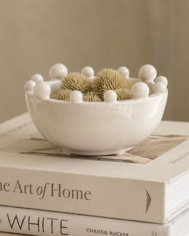 Small White Bobble Bowl