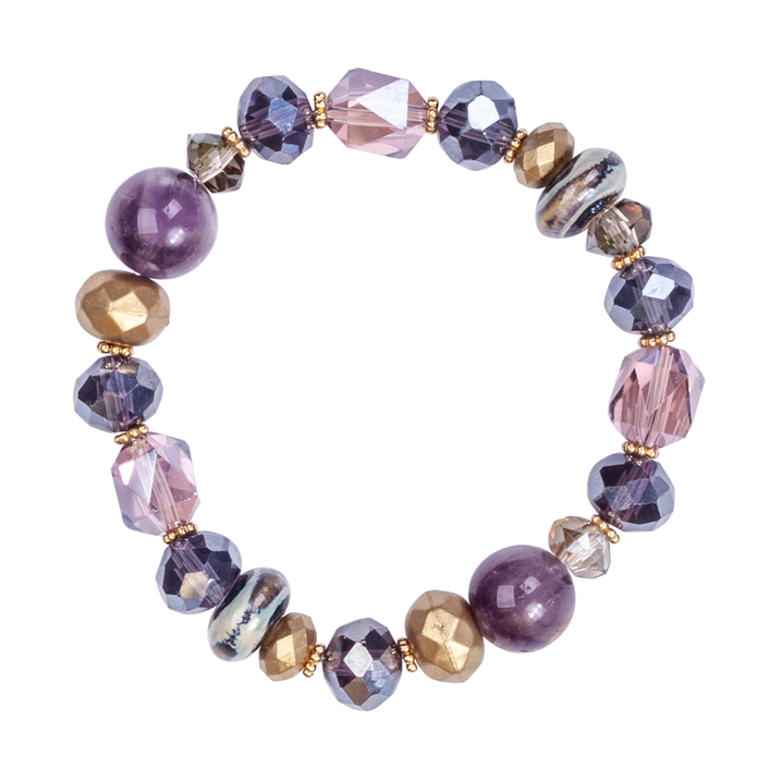 Venus Semi-Precious Stone Crystal Elasticated Bracelet