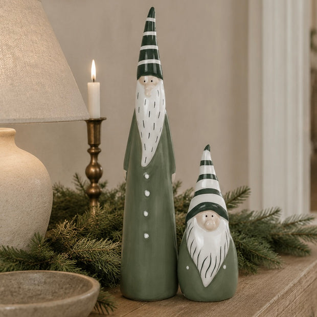 Sage Green And White Ceramic Gonk