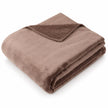 Coffee Brown Luxury Snuggle Blanket Throw, folded coffee brown throw showing the textured reverse