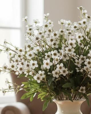Artificial Daisy Flower Stem in white by Starlight Express, showing detailed white petals and green stem for decorative artificial plants.