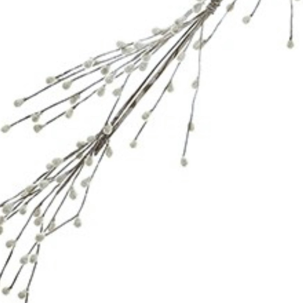 Snowy Twig Garland, close-up of the white snow effect on the twigs