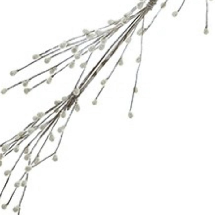 Snowy Twig Garland, close-up of the white snow effect on the twigs