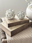 Vintage Cream And Black Design Storage Book Boxes - Set of 2