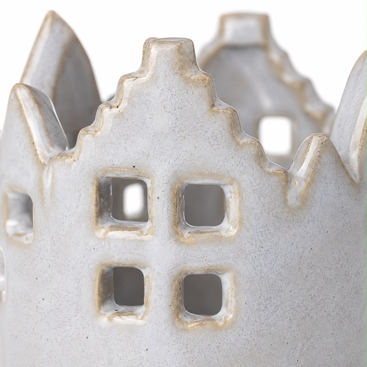 Round Ceramic House Tealight Candle Holder
