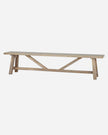 Large dining bench from the Hill Interiors Haldon Collection, showcasing a sturdy wooden seat with classic design.