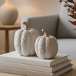 Natural Glazed Pumpkin With Fern Leaf Pattern