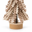 Twisted Brown Leaves Tree With Gold Star, close-up of the layered branches and round wooden base
