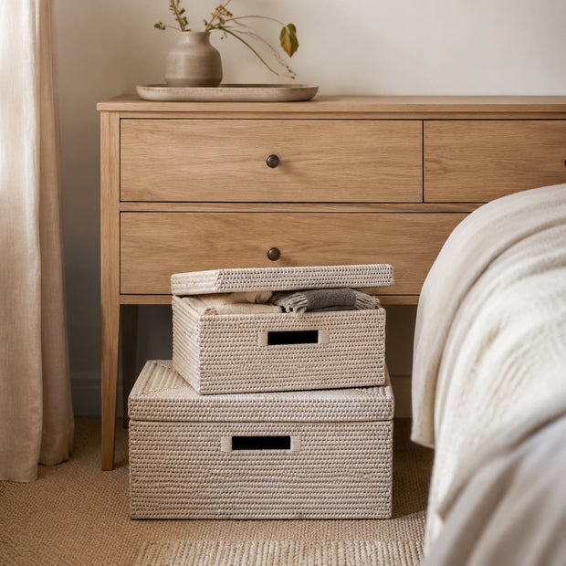 Natural Rattan Square Basket Storage Box
