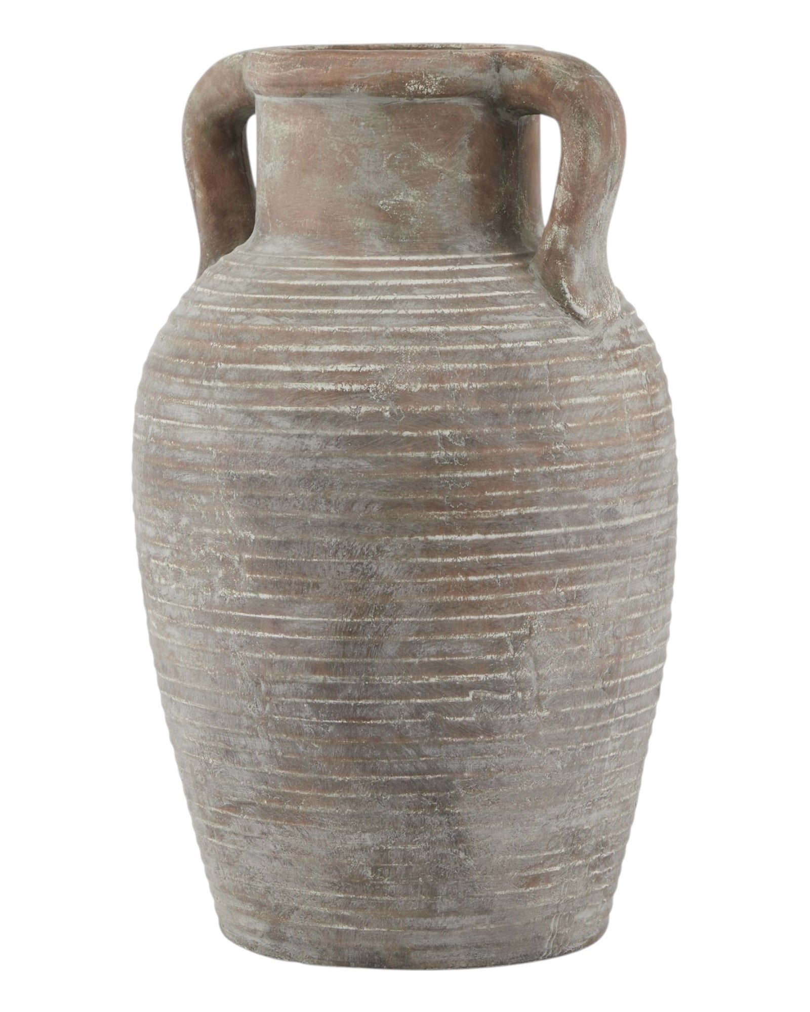 Siena Matt Brown Stone Amphora Vase by Hill Interiors, featuring a classic shape and textured stone finish.