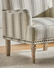 Neutral Beige Striped Arm Chair