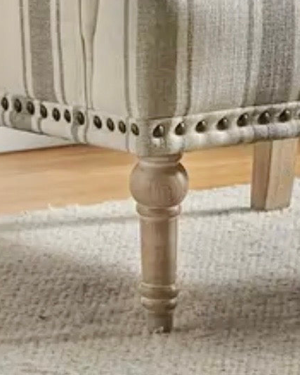 Neutral Beige Striped Arm Chair