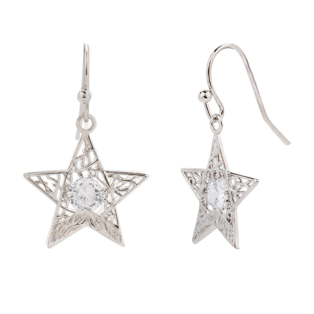 Kylie Cubic Zirconia Hook Earrings - Handcrafted