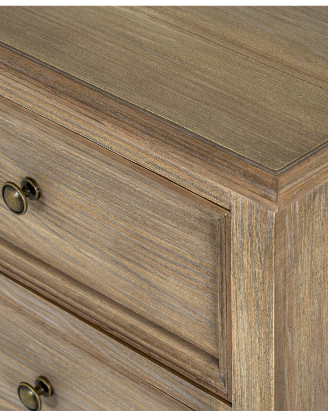 Delphine Collection 3 Drawer Bedside Chest from Hill Interiors, wooden furniture with sleek drawers and modern design.