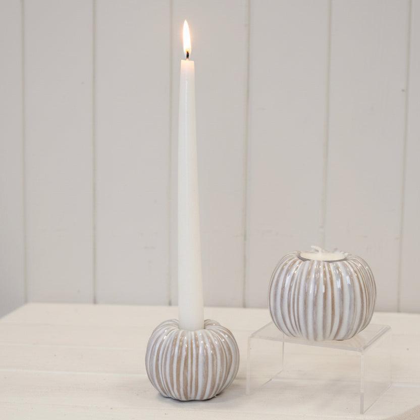 Ceramic Natural Pumpkin Dinner Candle Holder