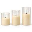 Ribbed LED Light Up Acrylic Candles - Set of Three