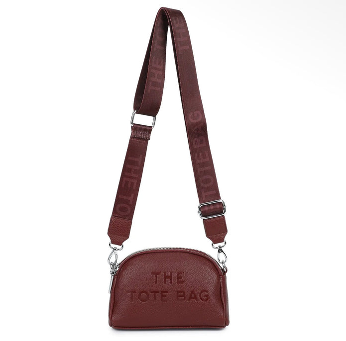 Burgundy Double Zip Crossbody Bag