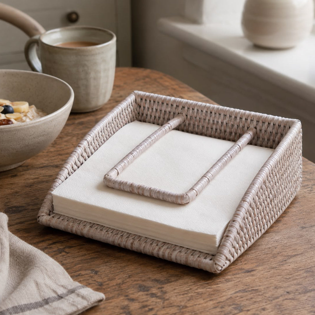Wickham Rattan Napkin Holder With Weight