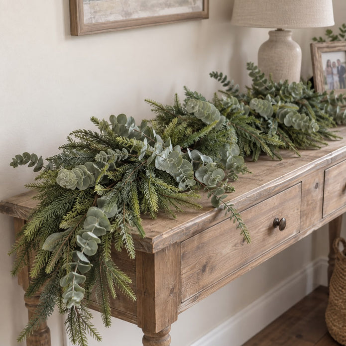 Artificial Luxury Green Spruce And Eucalyptus Garland — product image 3