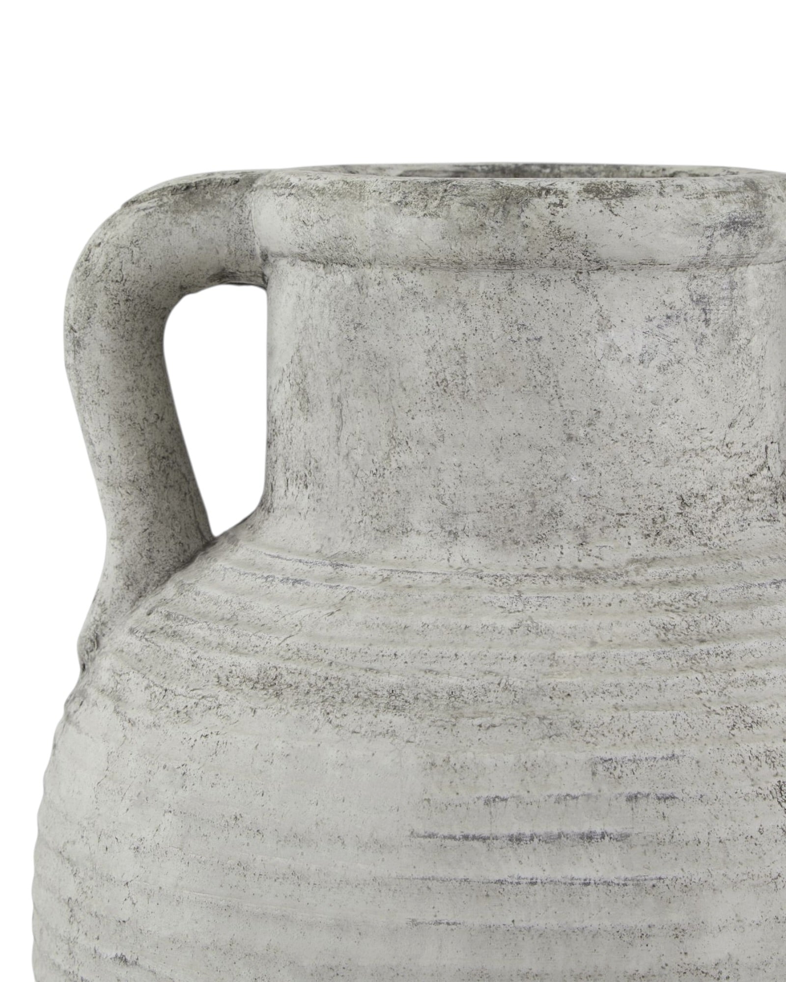 Neutral stone Athena Amphora Vase by Hill Interiors, featuring a classic amphora shape and textured surface for elegant decor.