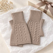 Beige Cosy Cable Knit Fingerless Gloves