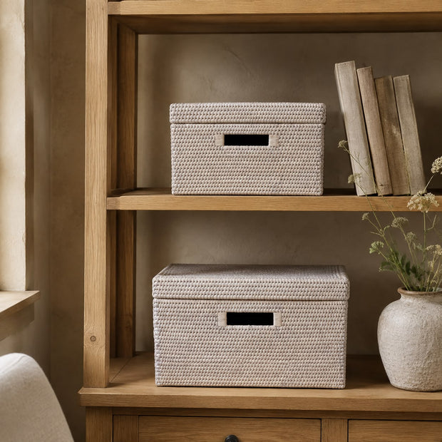 Natural Rattan Square Basket Storage Box
