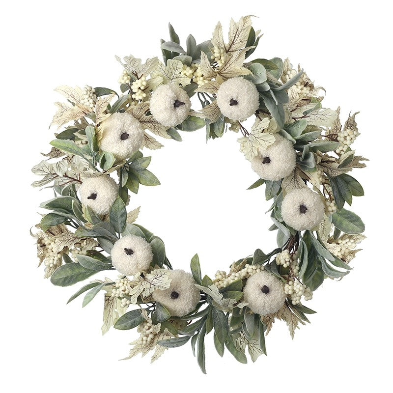 White Pumpkin Wreath