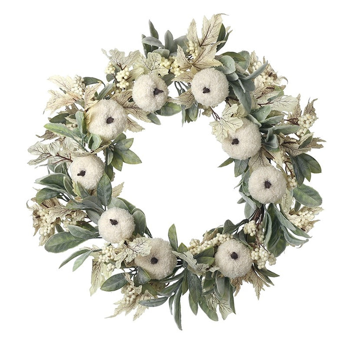 White Pumpkin Wreath