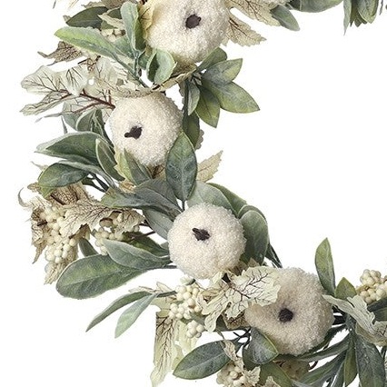 White Pumpkin Wreath