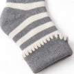 Grey Stripe Cosy Cuff Socks