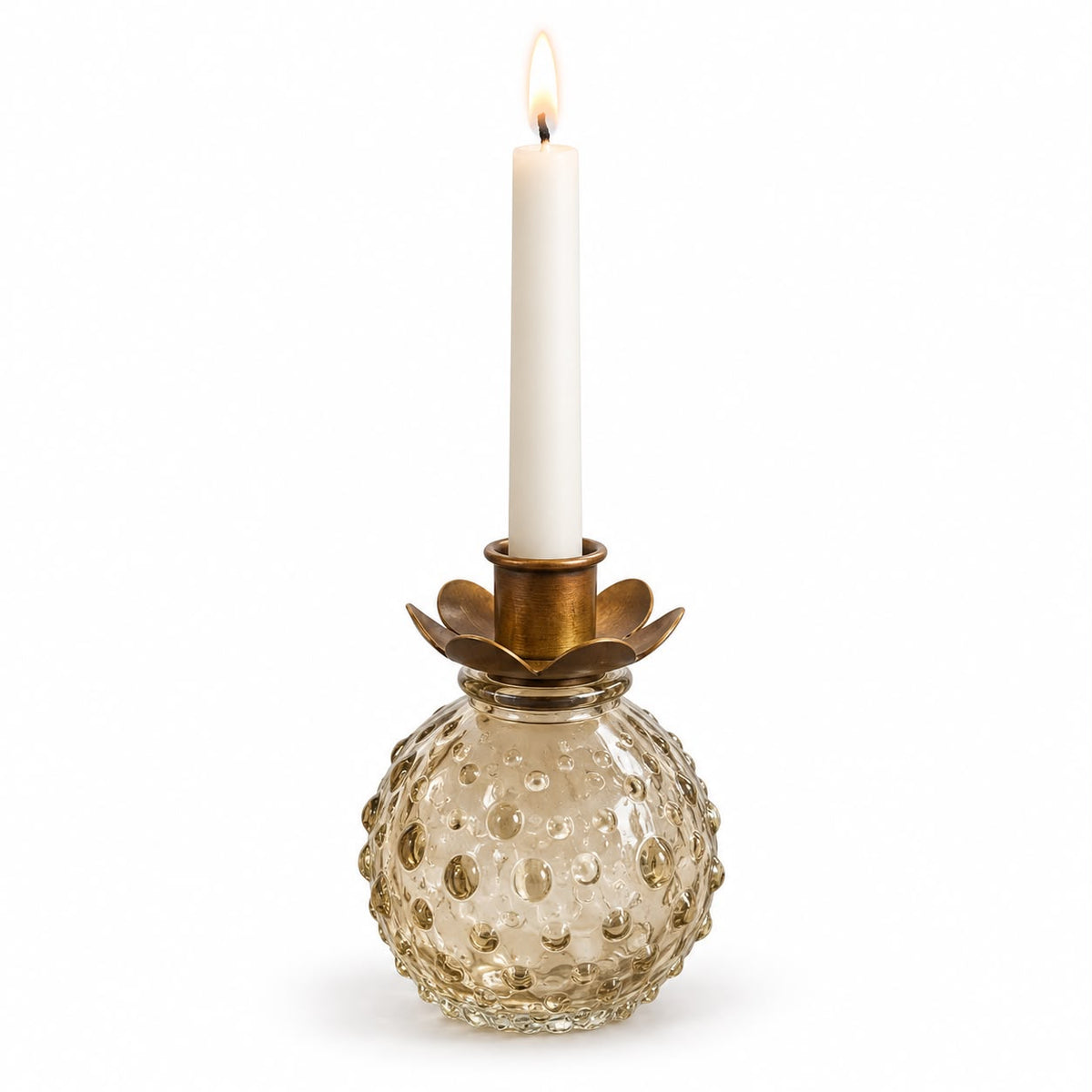 Rustic Flower Bottle Candle Holder Insert