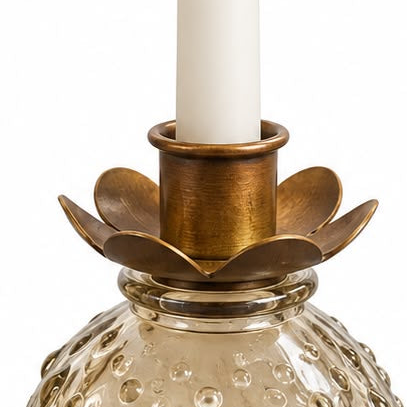 Rustic Flower Bottle Candle Holder Insert