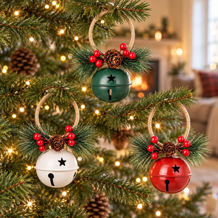 Metal Bell With Pinecone Decoration