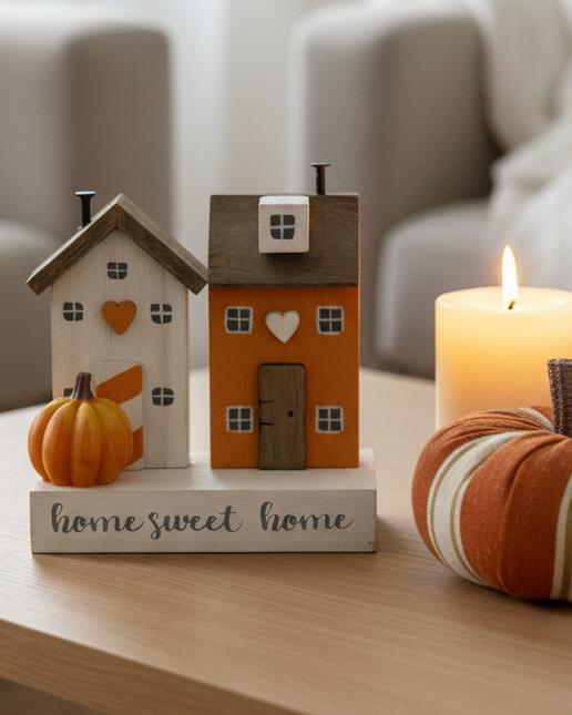 Autumn Wooden House Decoration ‘Home Sweet Home’