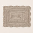 Wickham Rattan Rectangle Scalloped Placemats - Set of Two