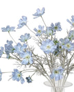 Artificial Ocean Blue Cosmos Flower Stem by Starlight Express, showcasing vibrant blue cosmos flowers on a realistic stem.