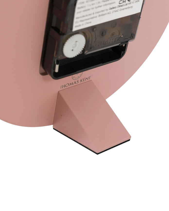 Thomas Kent 6-inch Arabic mantle clock in blush pink with a classic design, perfect for vintage-inspired decor.