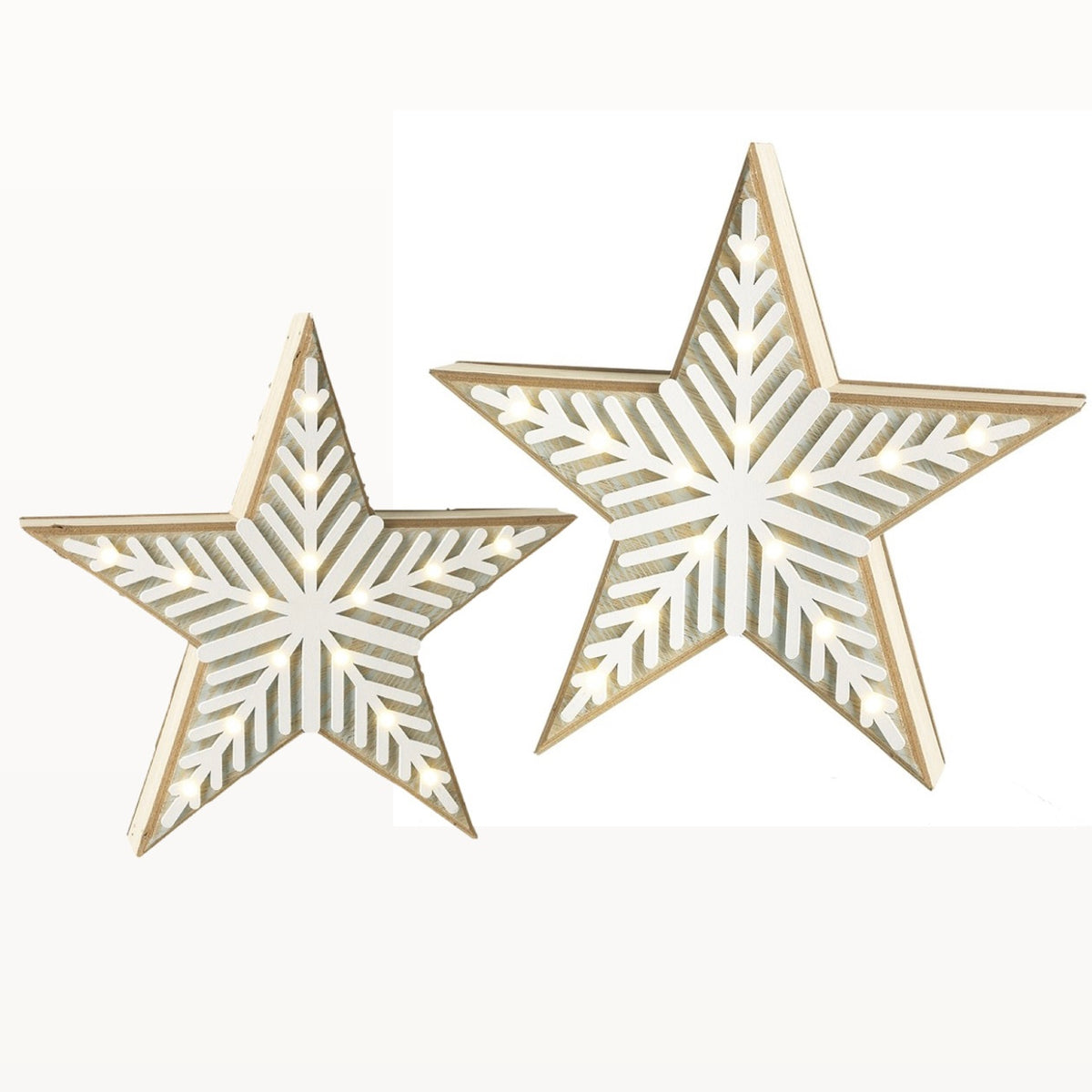 Wooden Christmas LED Chevron Star light by Heaven Sends, illuminated star decoration with a chevron design for holiday decor.