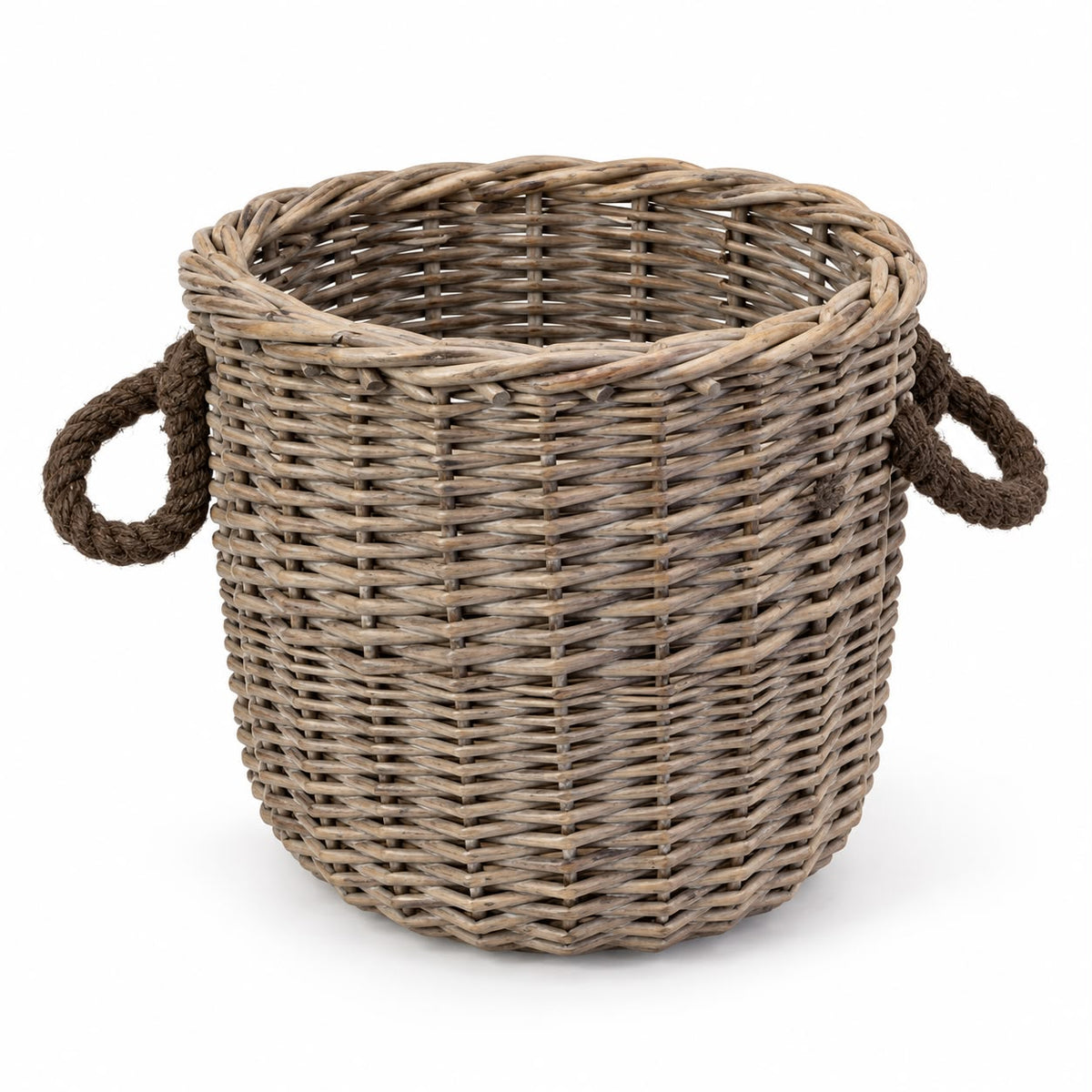 Burley Round Small Basket with Rope Handles