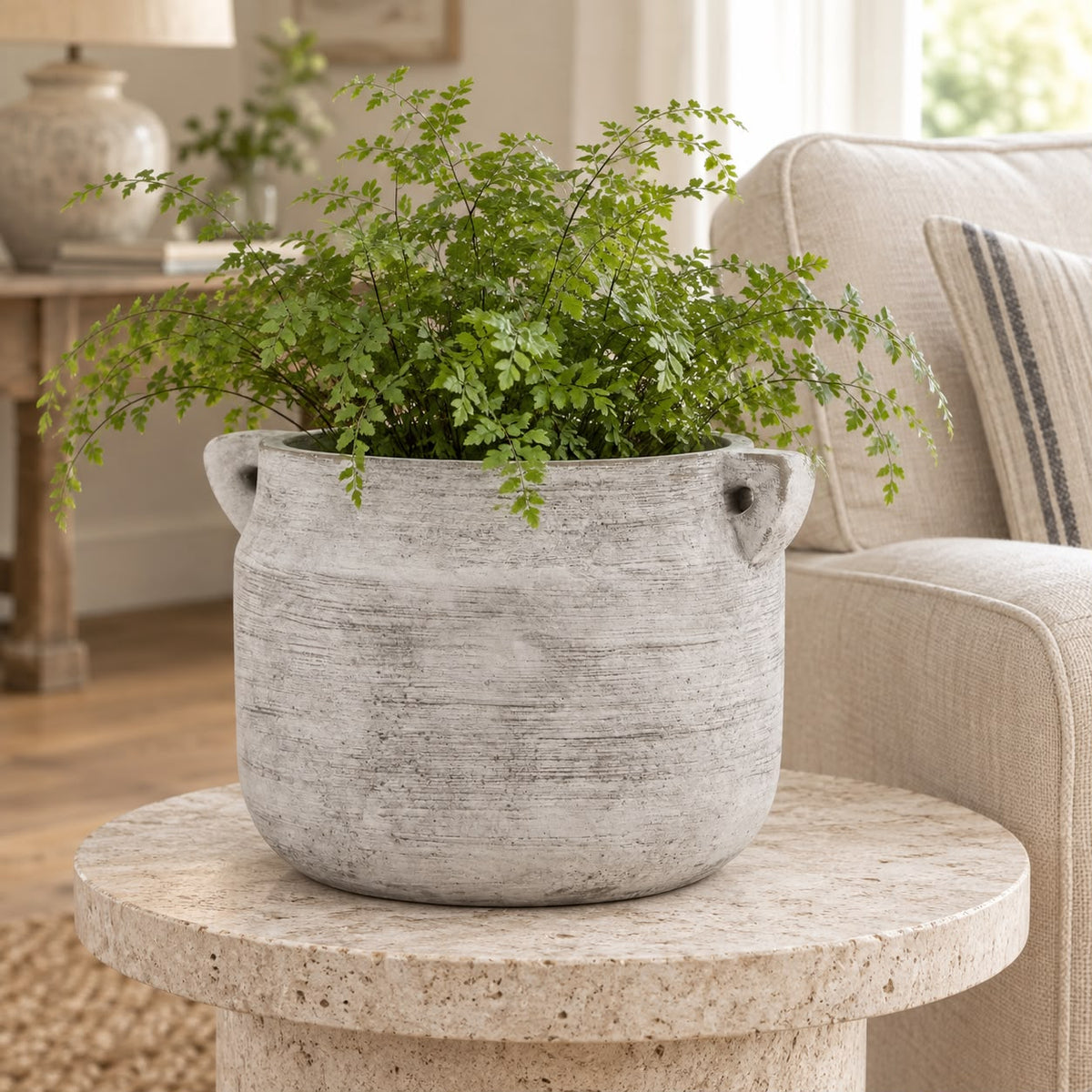 Athena Neutral Stone Hydria Vase — product image 3