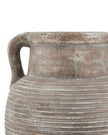 Siena Matt Brown Stone Amphora Vase by Hill Interiors, featuring a classic ceramic vase with a matte brown finish and traditional amphora shape.