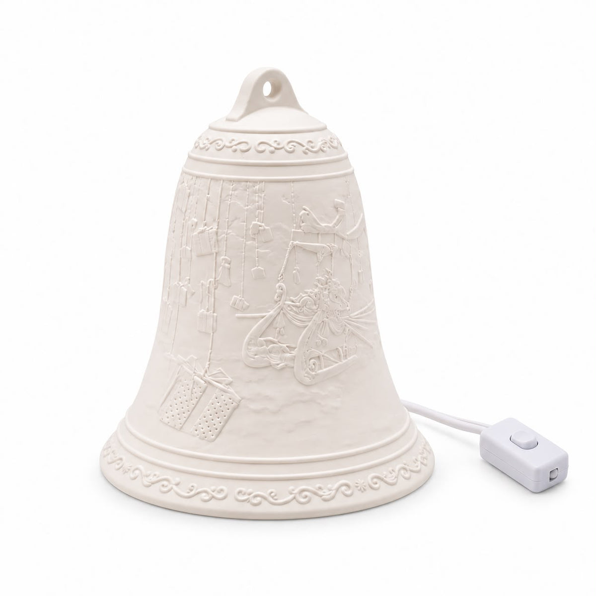 White Porcelain Christmas Bell Lamp