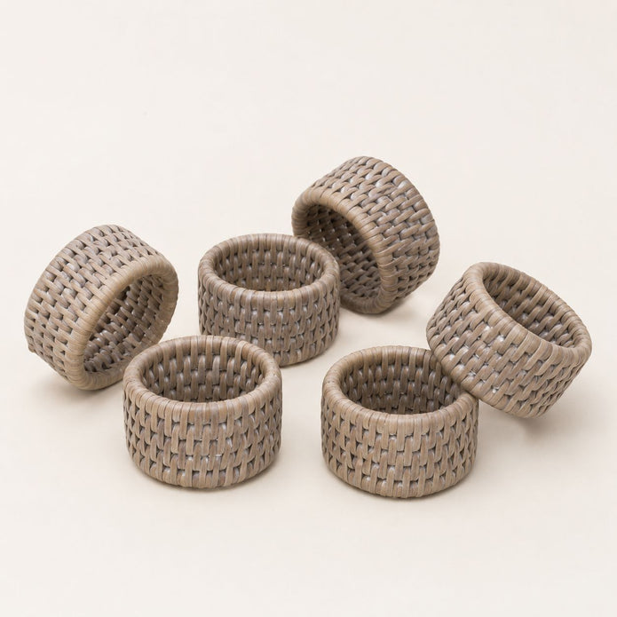 Wickham Rattan Napkin Rings - Set of Six