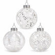 Shatterproof Acrylic Clear And White Sparkly Bauble