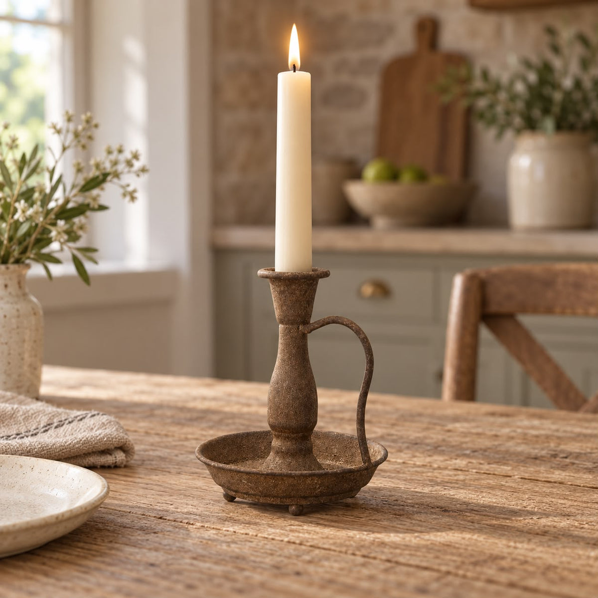 Brass Rustic Dinner Candle Holder