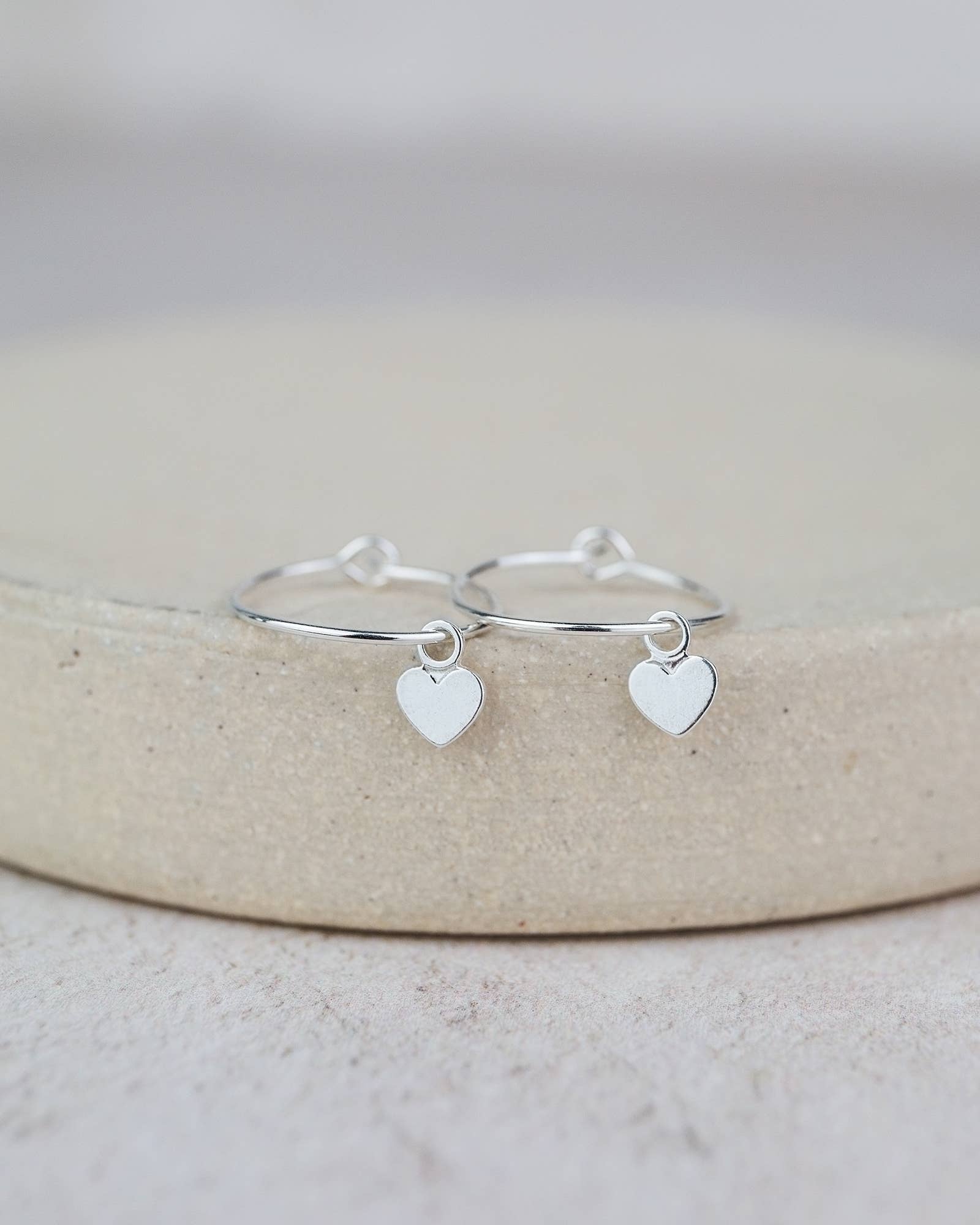 Sterling Silver Charm Hoop Earrings