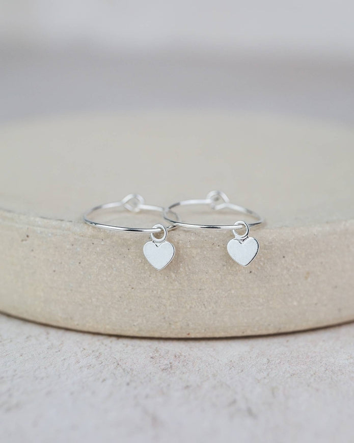 Sterling Silver Charm Hoop Earrings